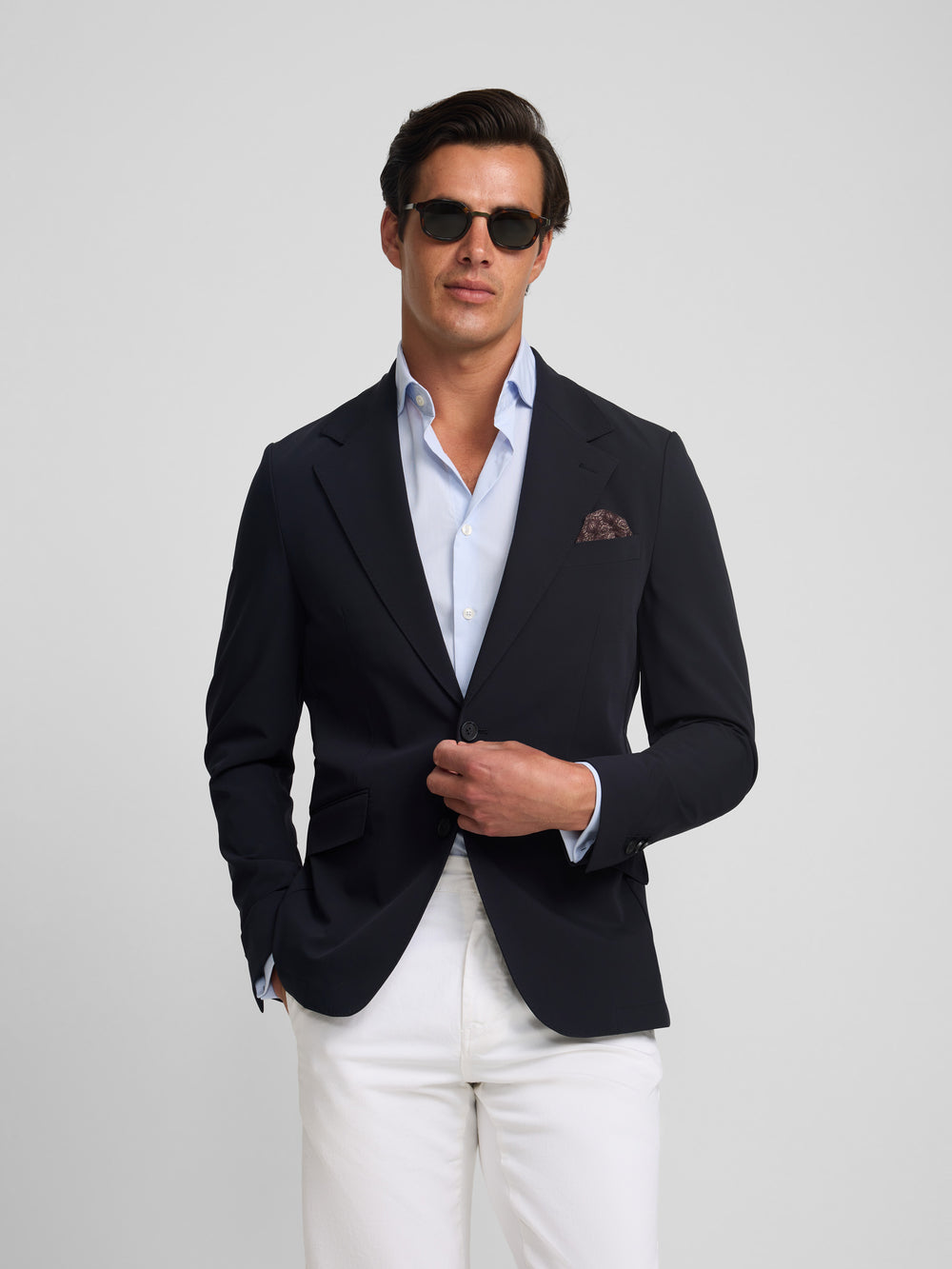 Americana tecnica azul marino