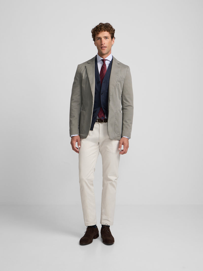 Blazer casual reto caqui
