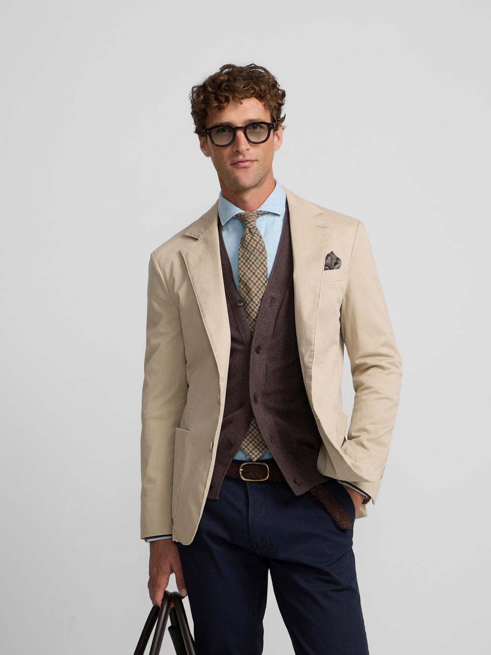 Straight casual beige blazer