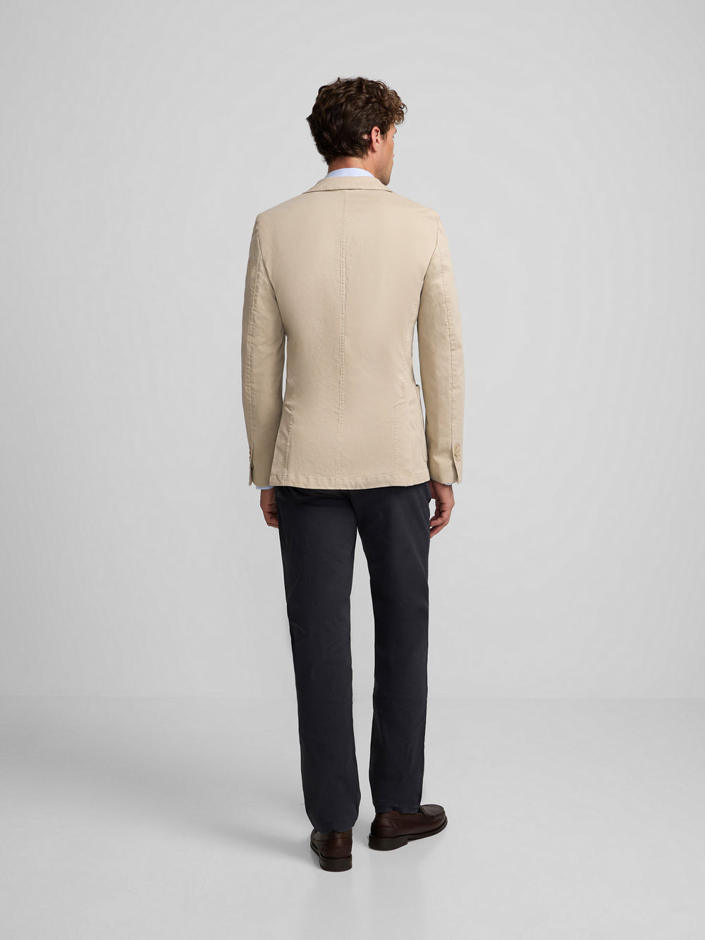 Straight casual beige blazer