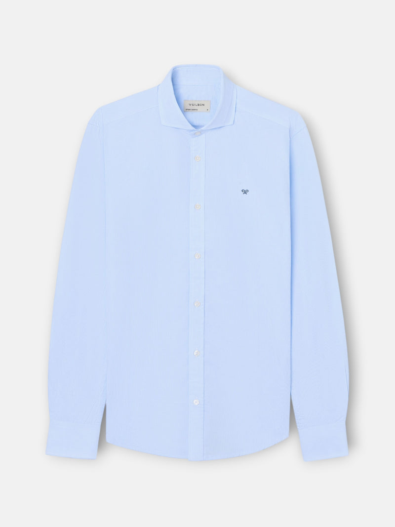 Camisa sport clássica mini xadrez azul