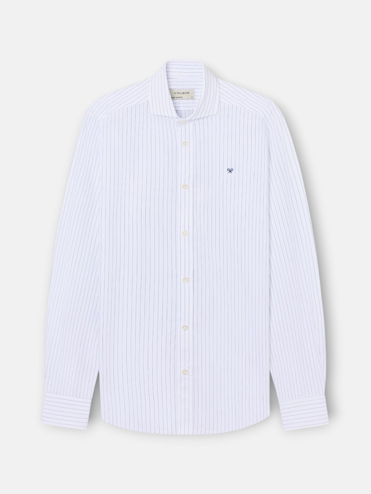Camisa sport classic raya azul y blanca