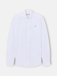 Chemise sport classique à rayures bleues et blanches