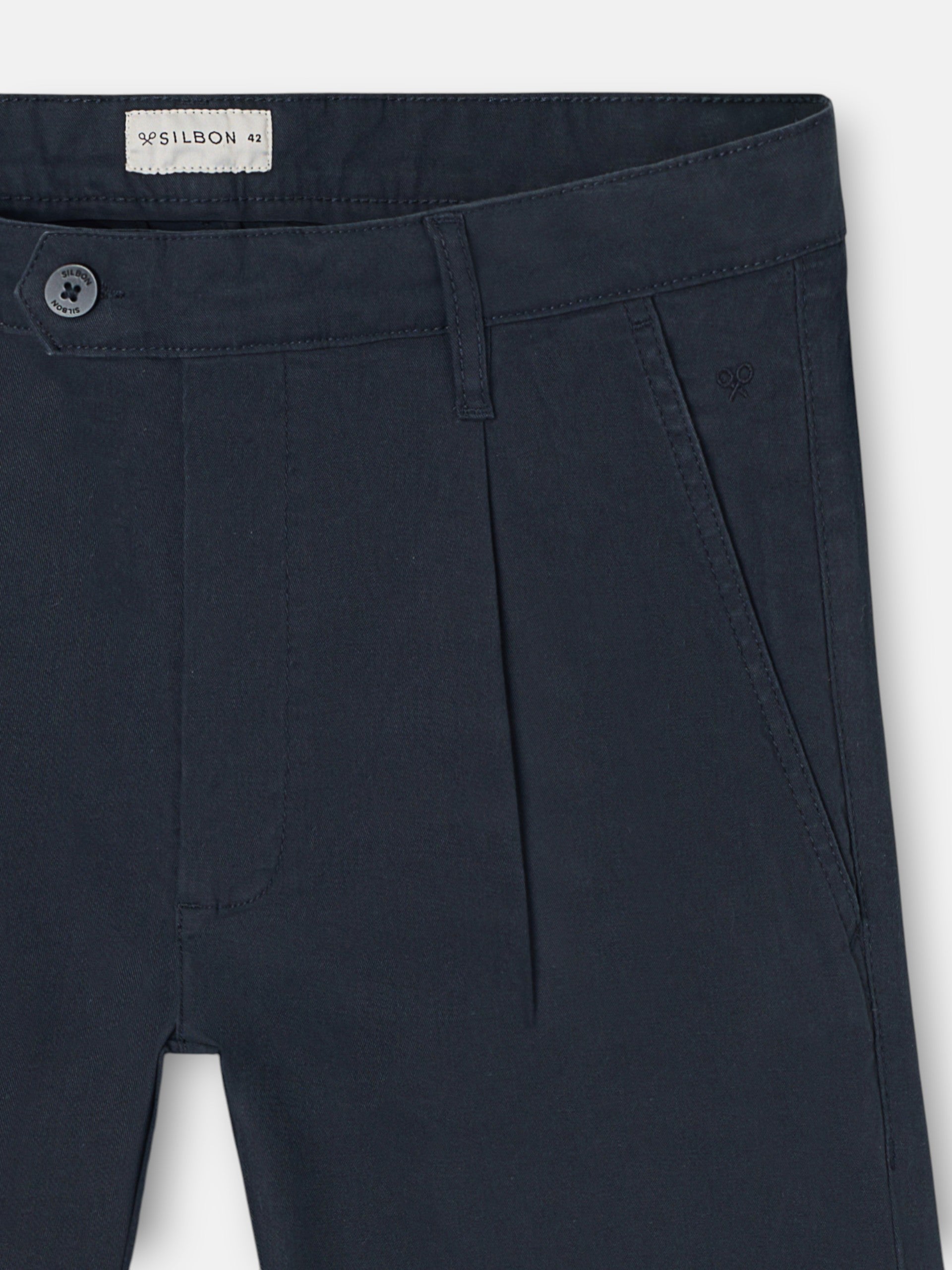 Pantalon sport chino pinza azul marino
