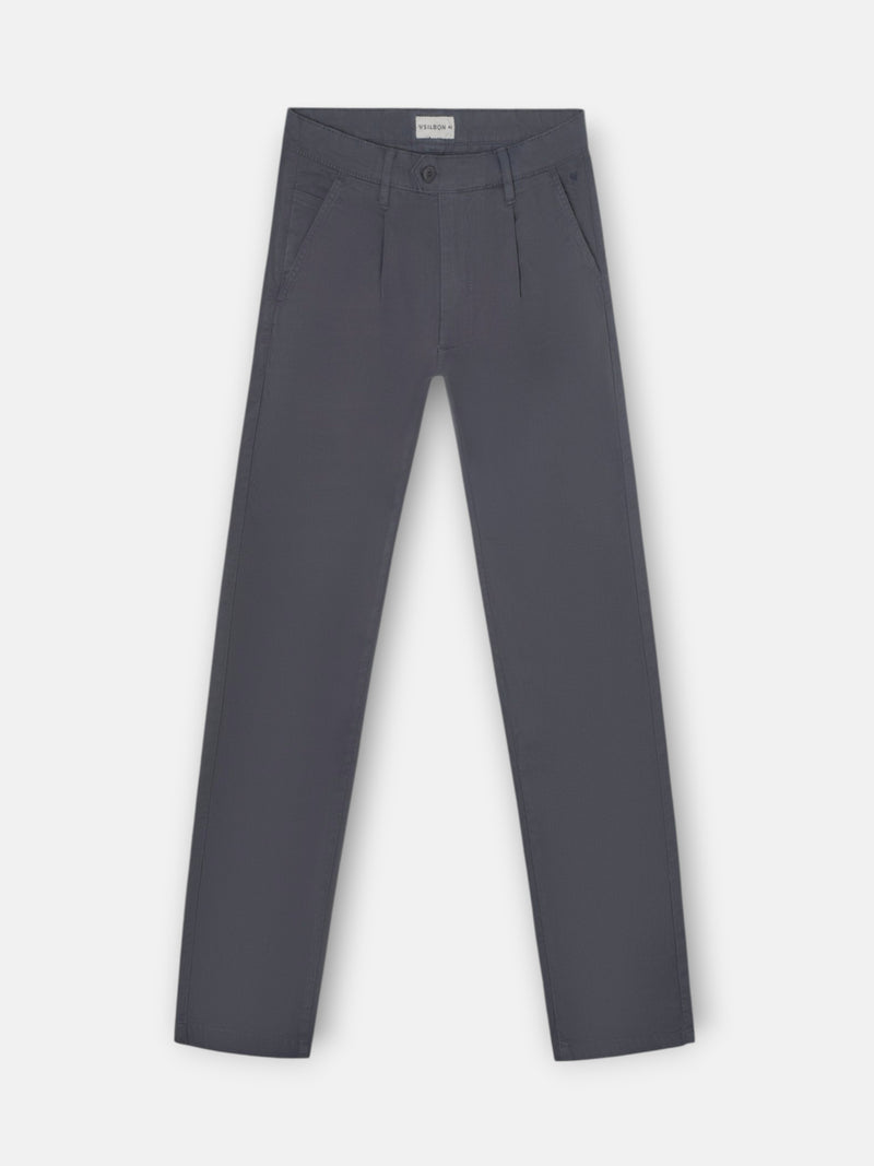 Pantalon chino sport à pinces gris anthracite