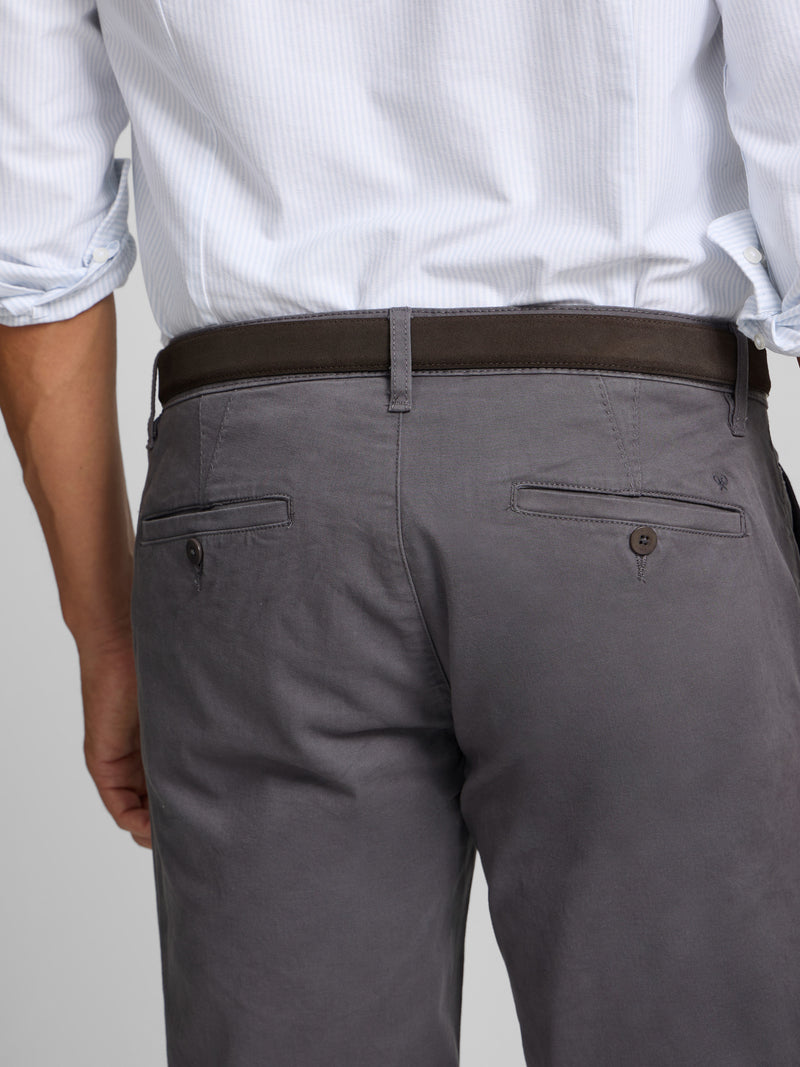 Pantalon chino sport à pinces gris anthracite
