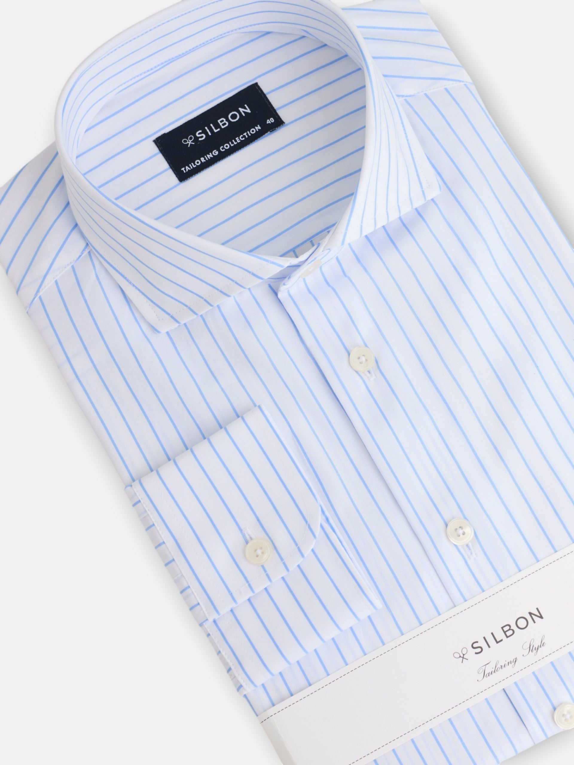 Camisa de vestir risca média branca