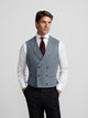 Classic collar slate waistcoat