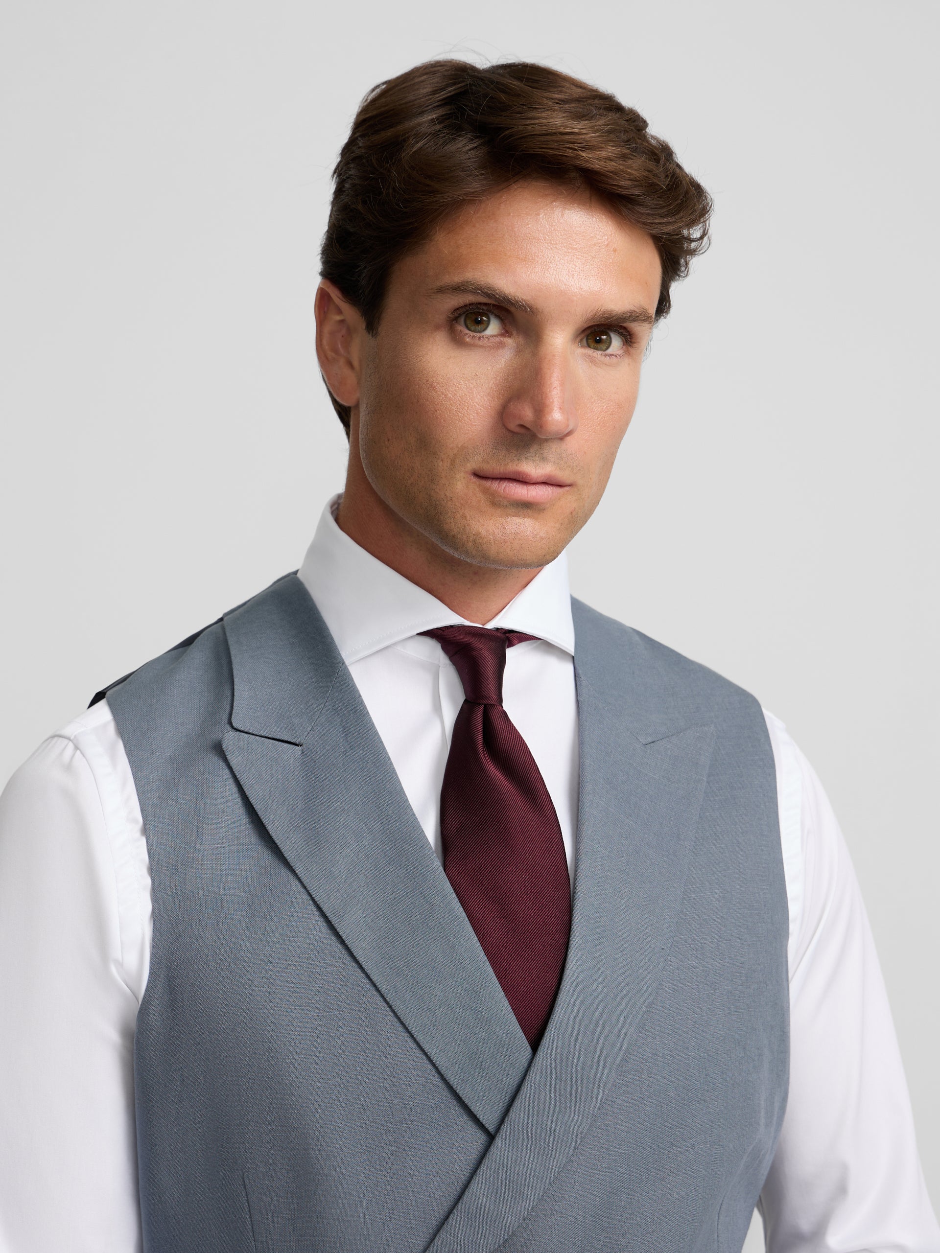 Classic collar slate waistcoat