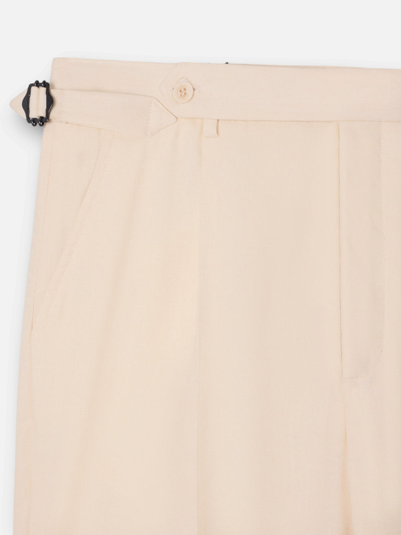 Pantalon habillé à pinces prolongées beige clair