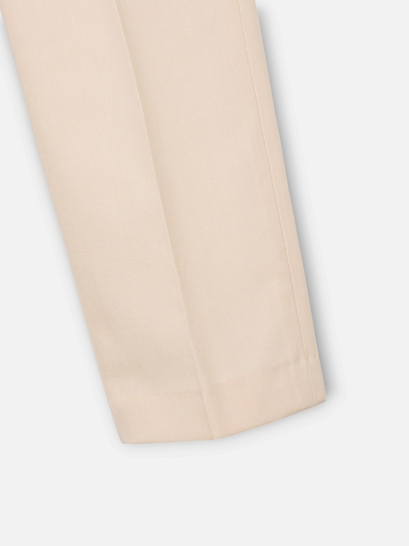 Pantalon habillé à pinces prolongées beige clair