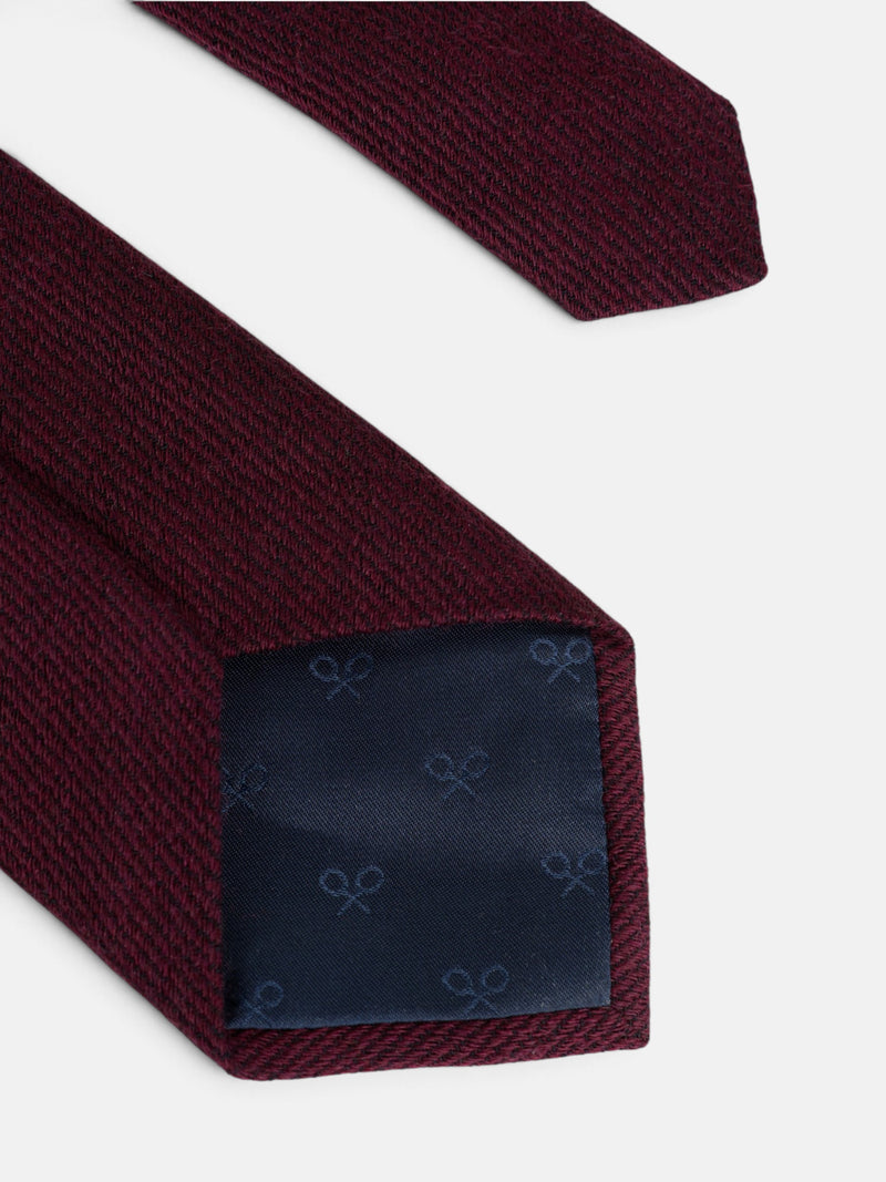 Corbata lisa lana burdeos