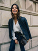 Navy blue jacquard jacket