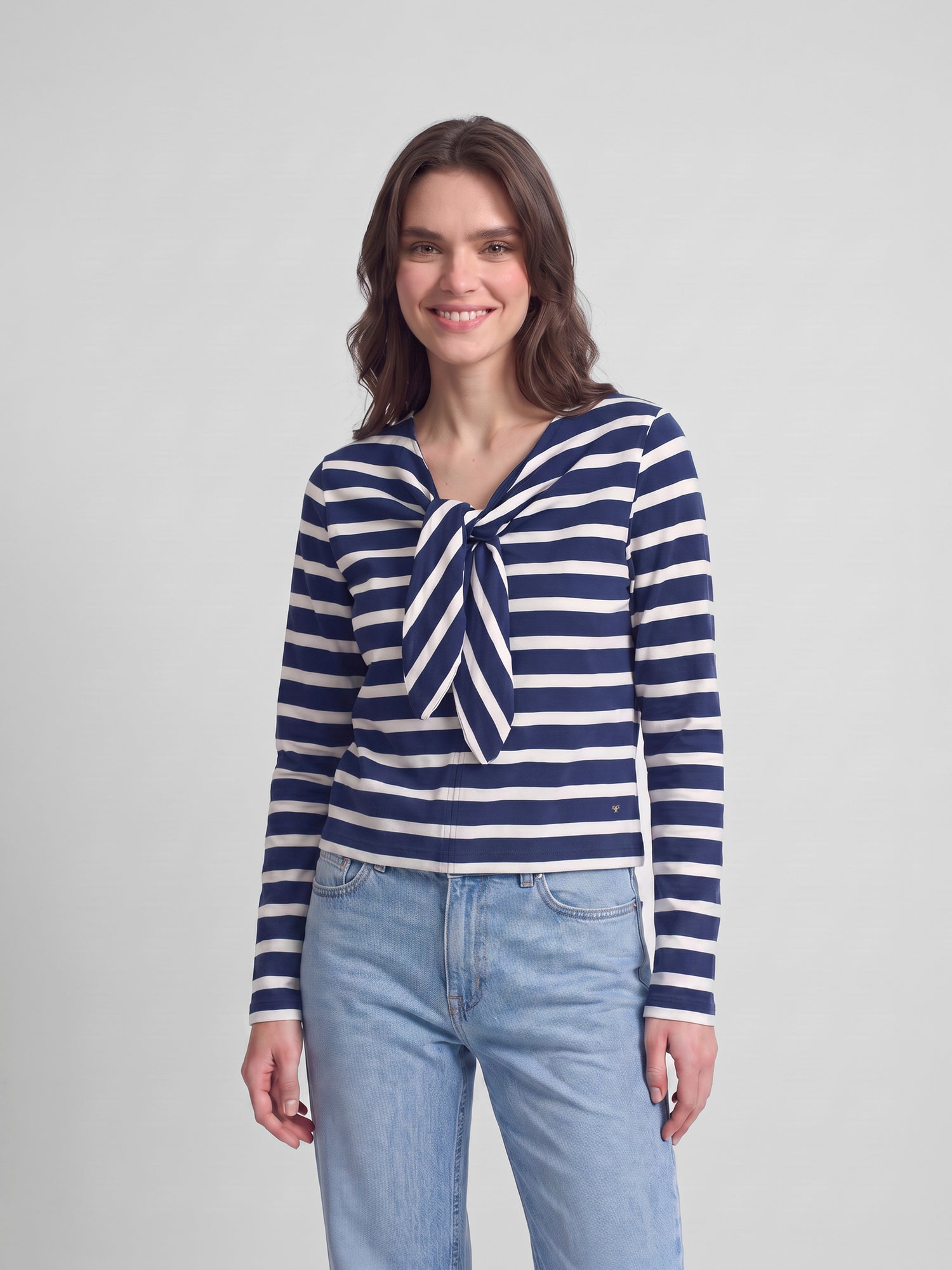 Camiseta woman lazada rayas azul marino