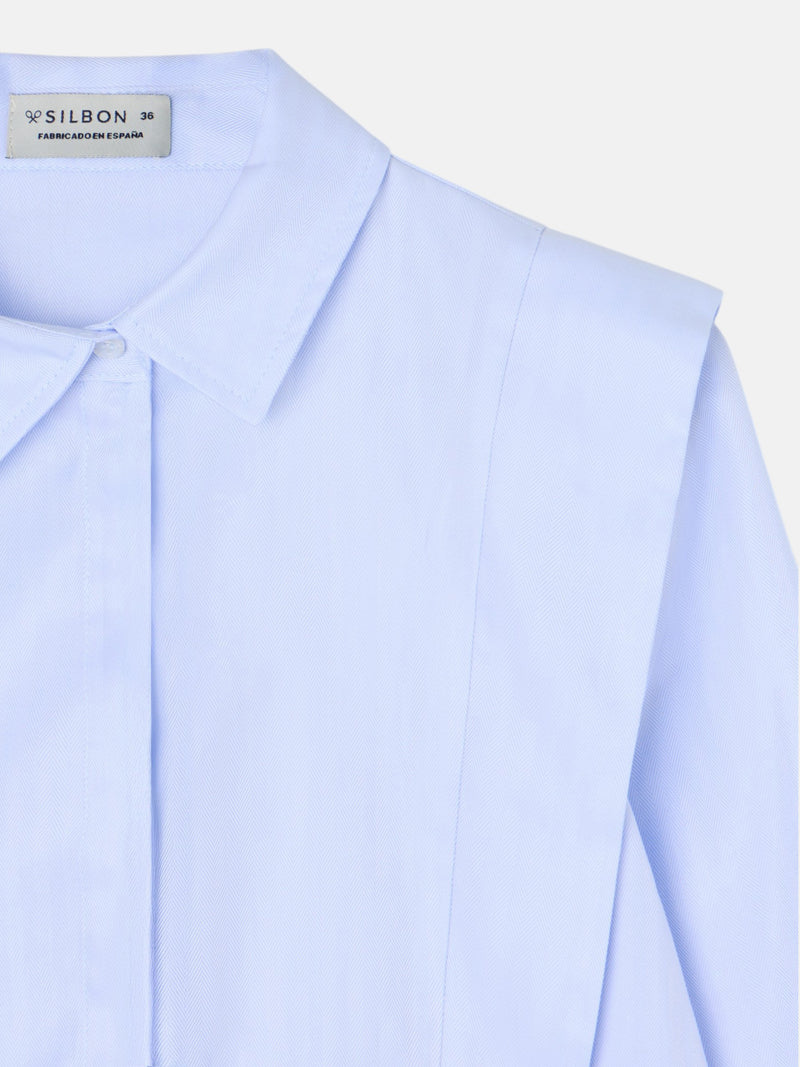 Camisa estruturada espinha azul-claro