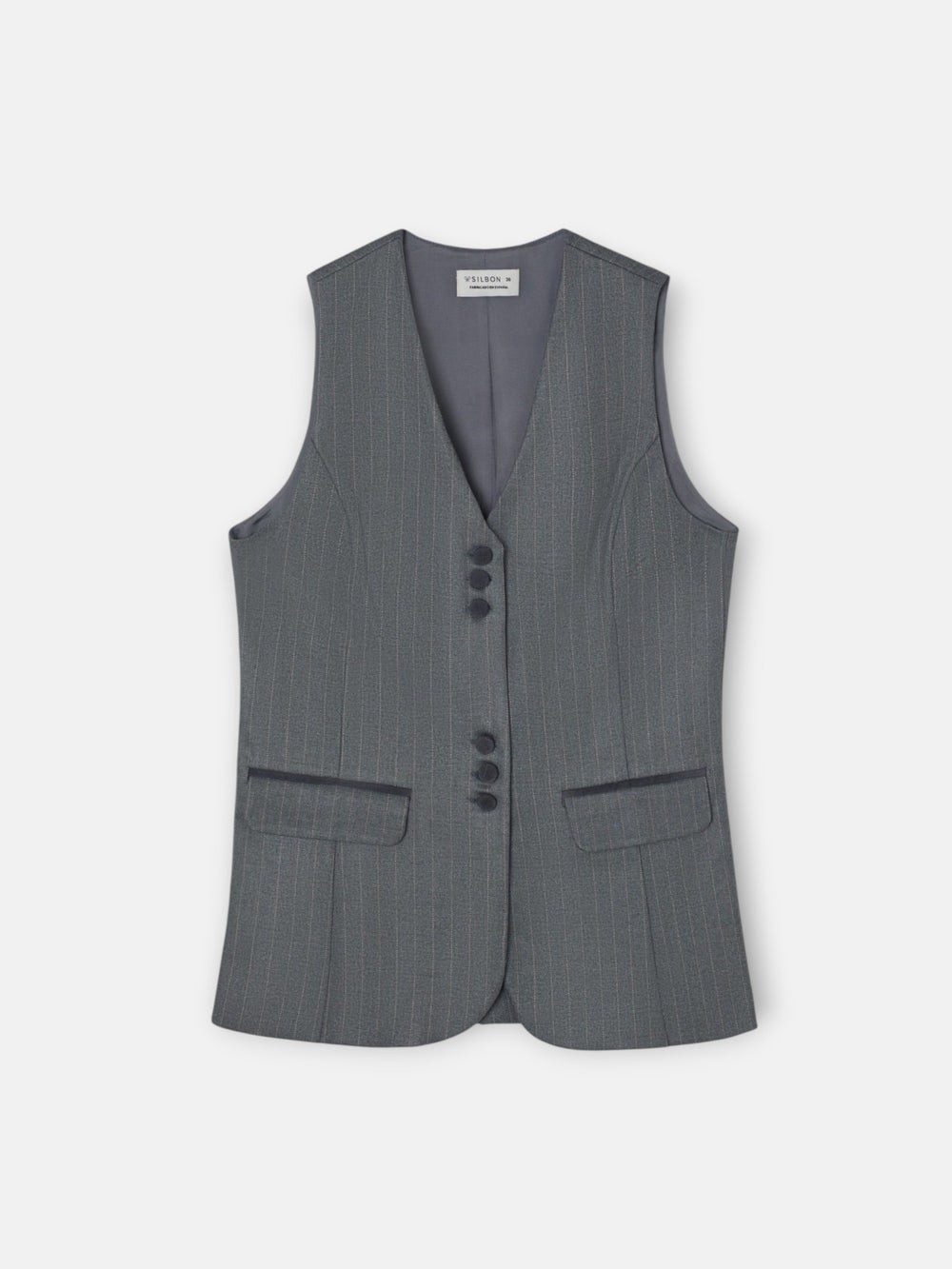 Grey pinstripe vest