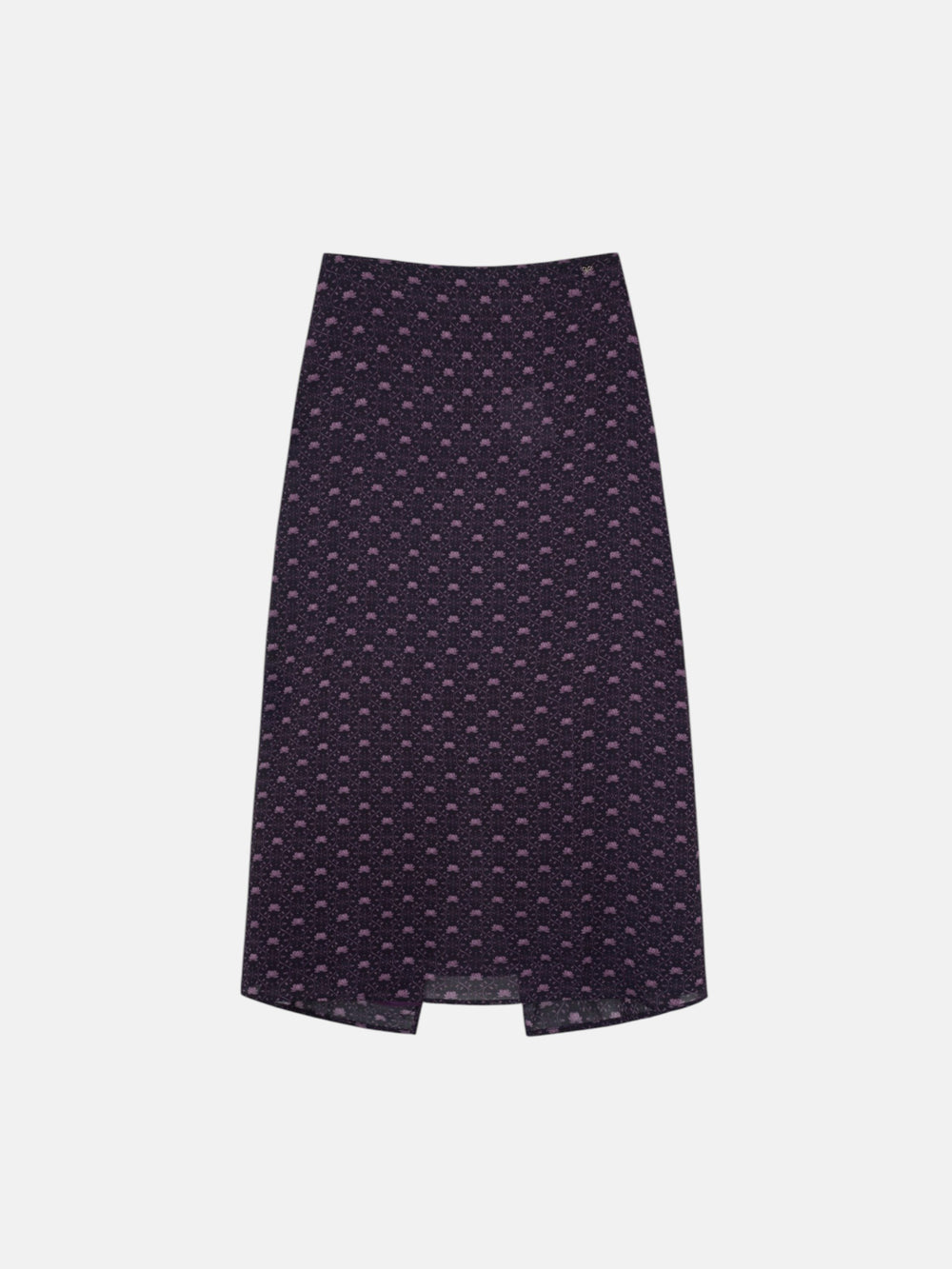 Falda midi lazada estampado morado