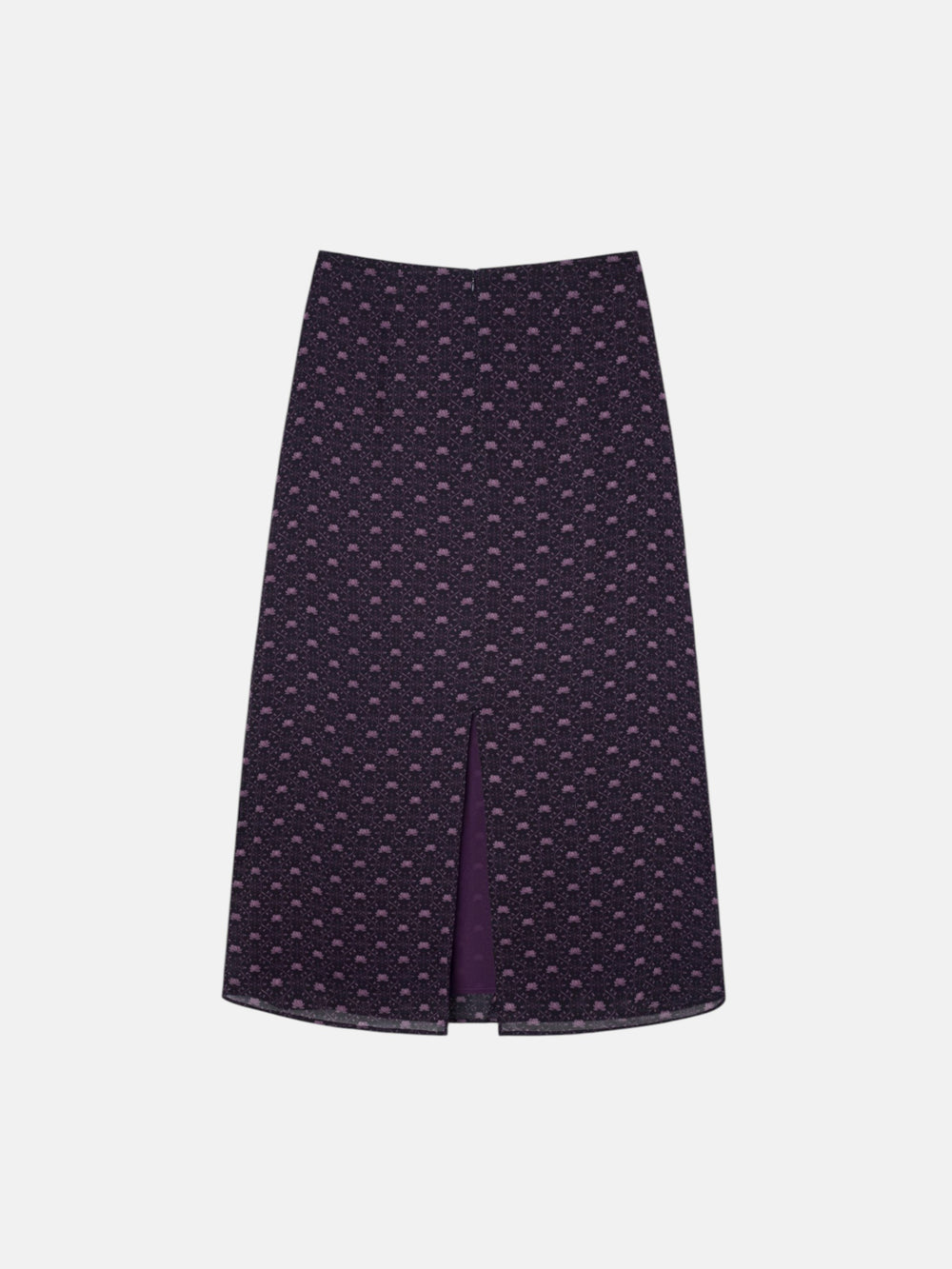 Falda midi lazada estampado morado