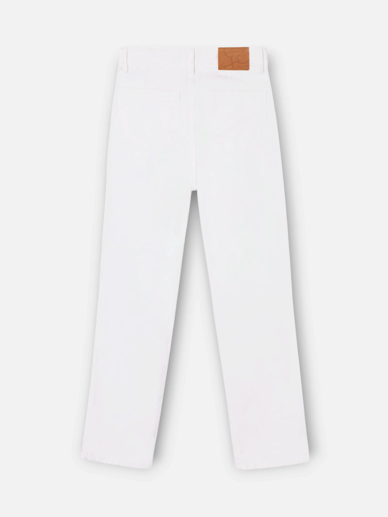 Wide leg trousers with unique pleats in white