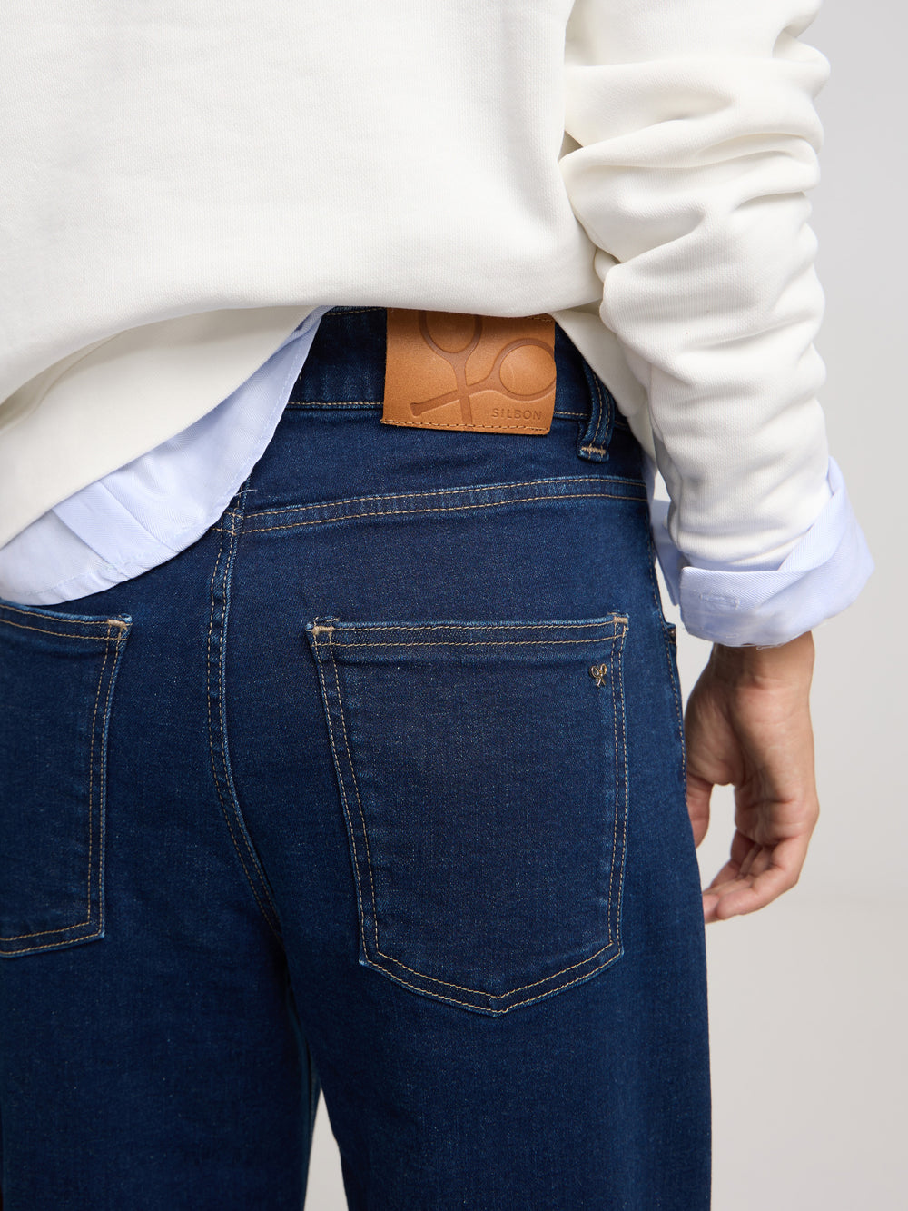 Pantalon flare en denim bleu