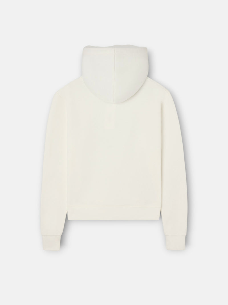 Sweatshirt mulher com capuz raquete estampado cru