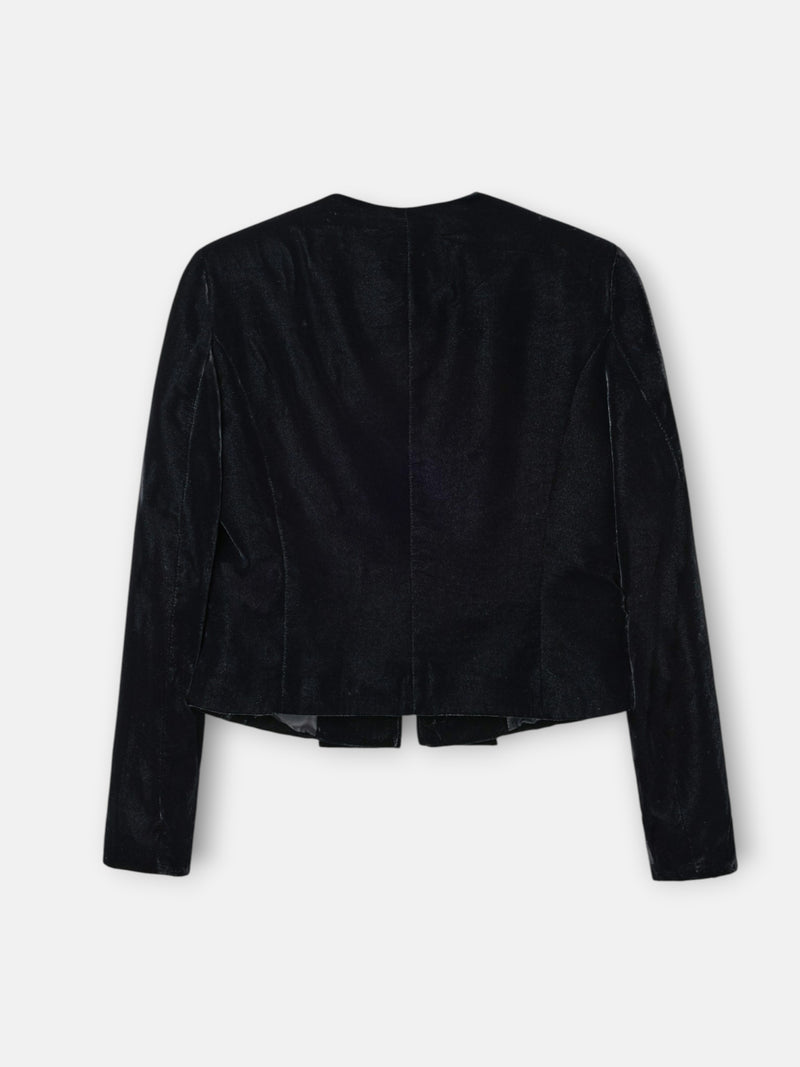 Chaqueta corta terciopelo botones negro
