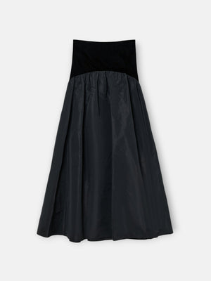 Falda larga tafeta negro