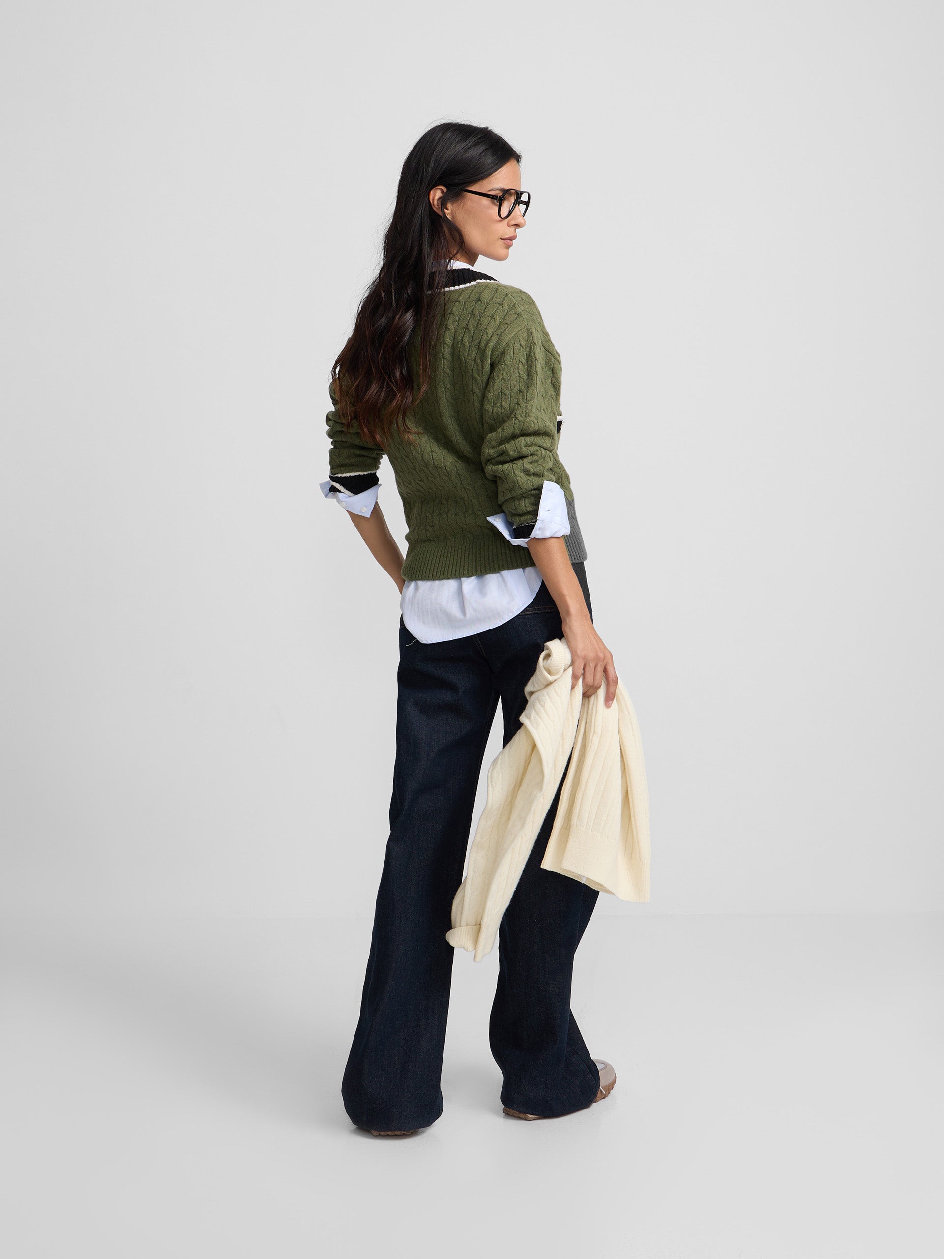 Cardigan college emblema verde