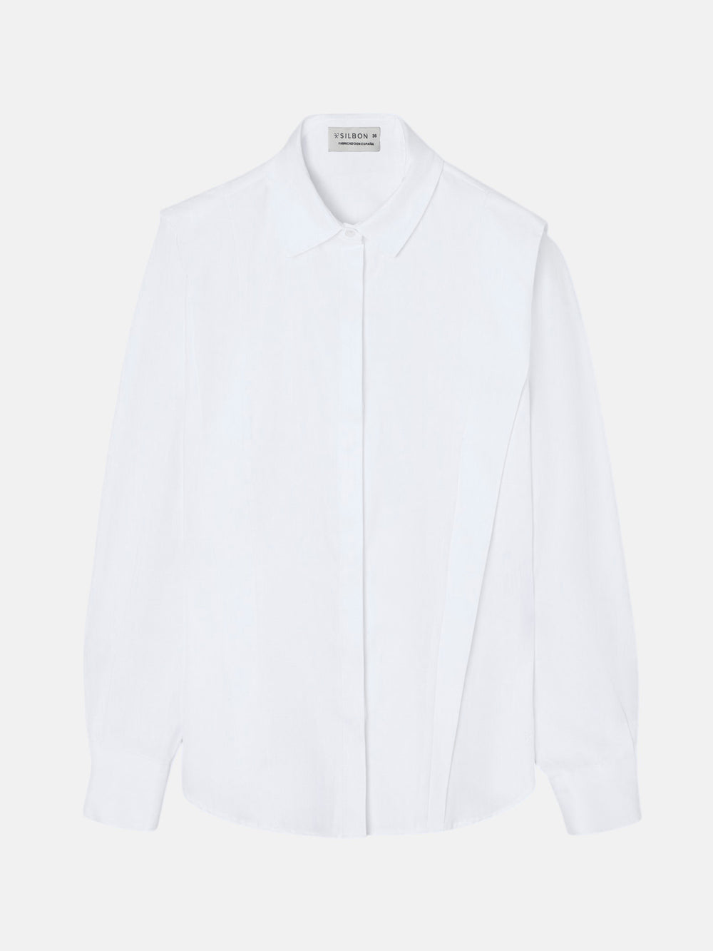 Structured white herringbone shirt