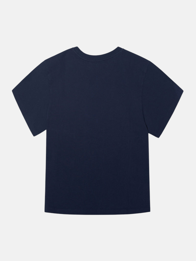 T-shirt femme patch Silbon bleu marine