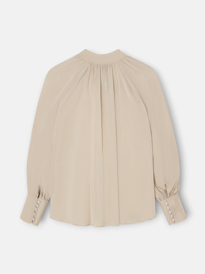 Blouse romantique nouée écrue