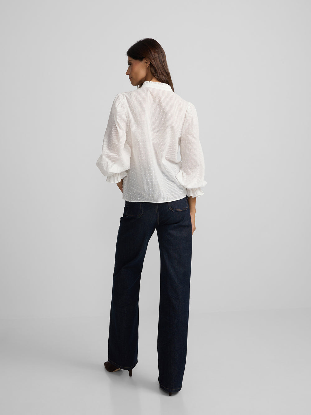 Blusa volantes plumetti blanco