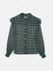 Blouse à volants imprimé ethnique vert