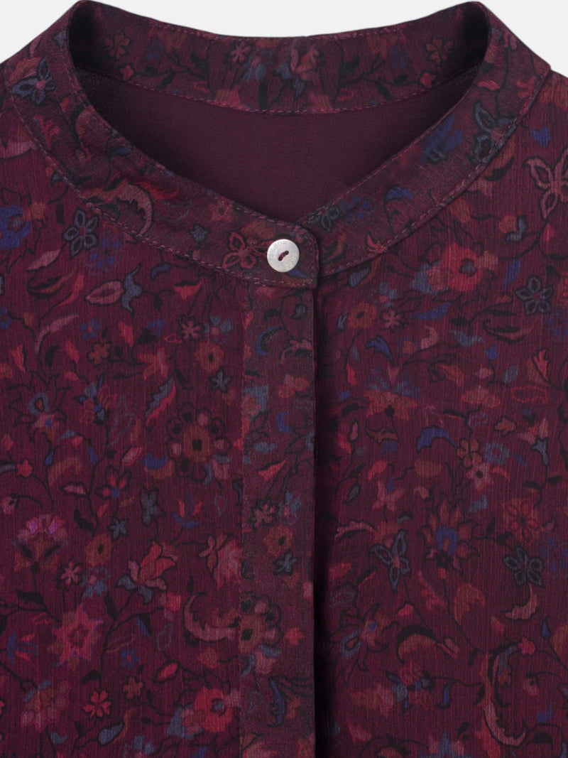 Blusa estampado flores granate