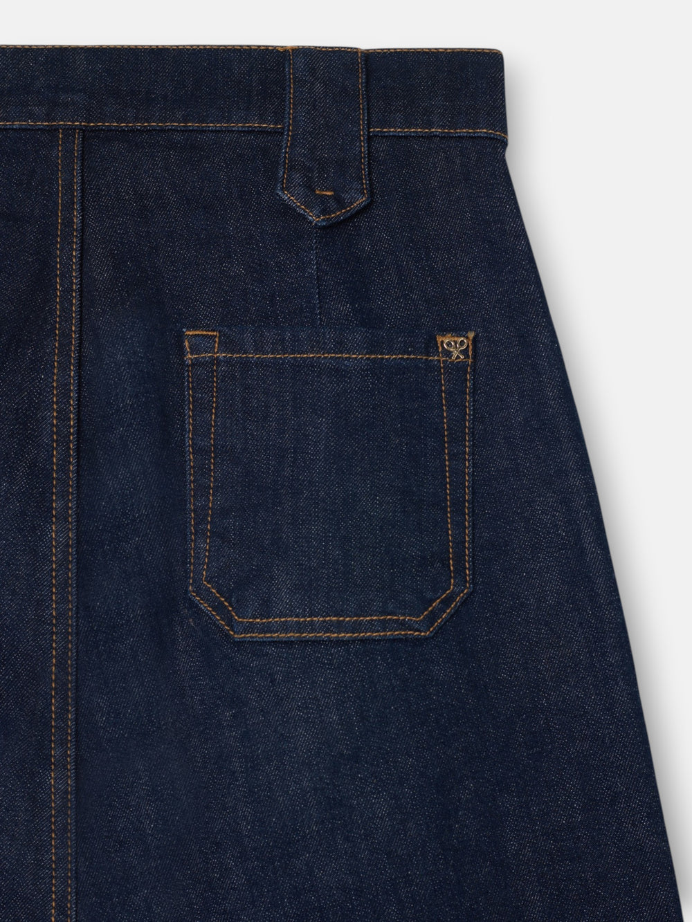 Pantalon denim recto detalle hebillas denim