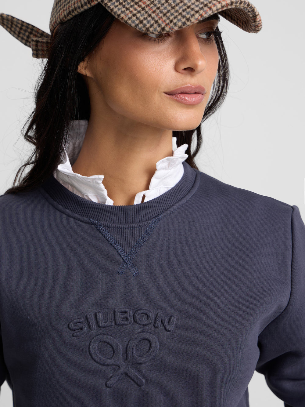 Sweatshirt mulher Silbon clássica azul-marinho