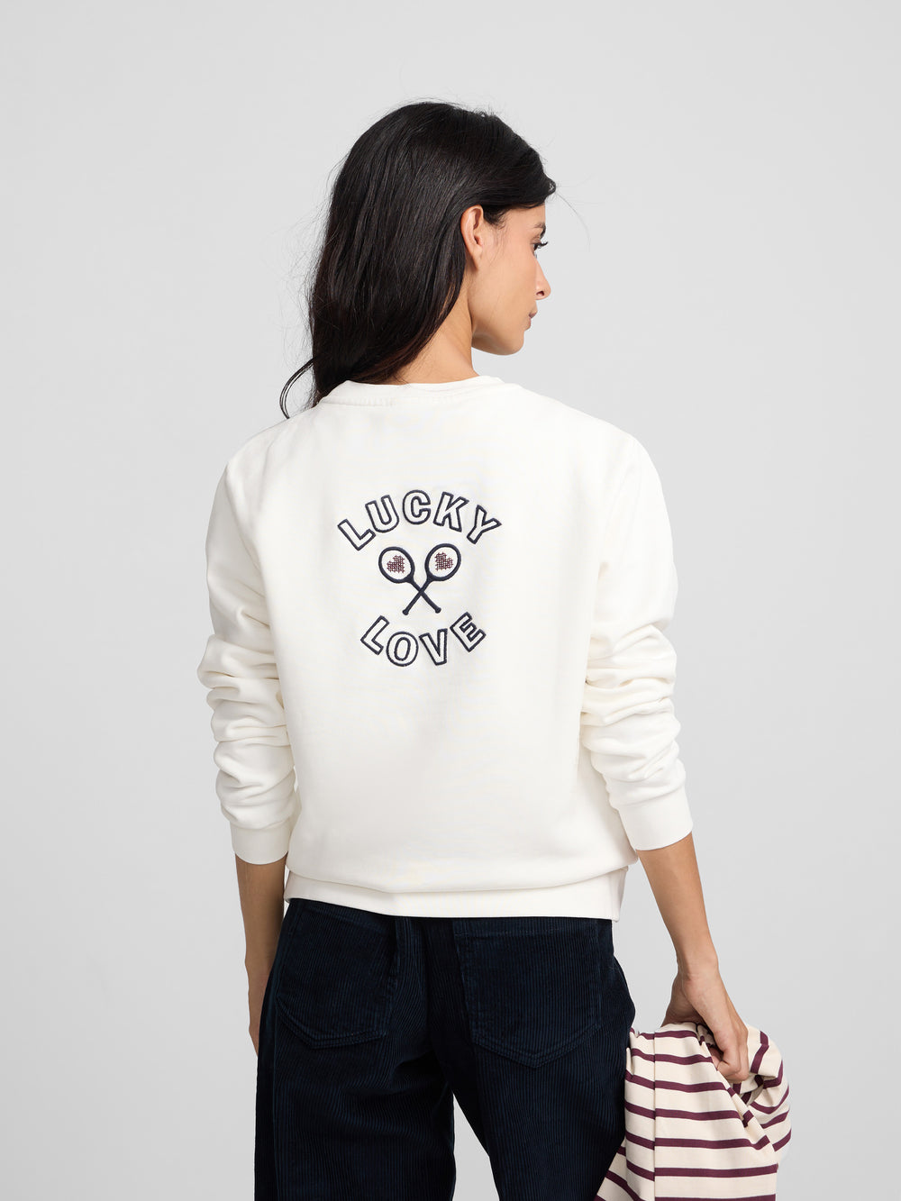 Women's Lucky Love Sweatshirt in Off-White