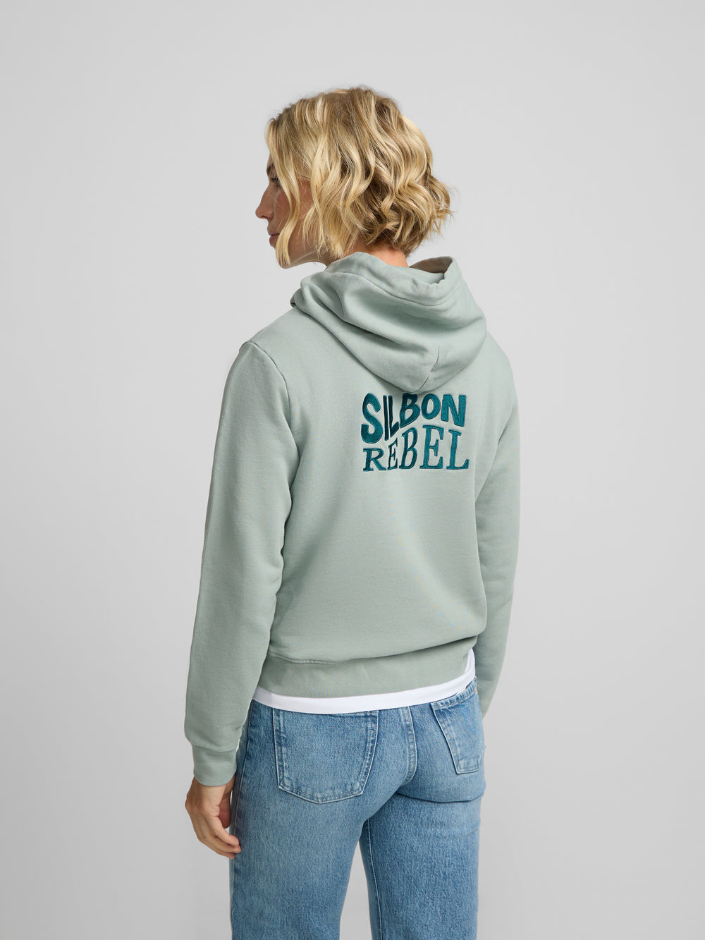 Sweat à capuche femme Silbon Rebel vert