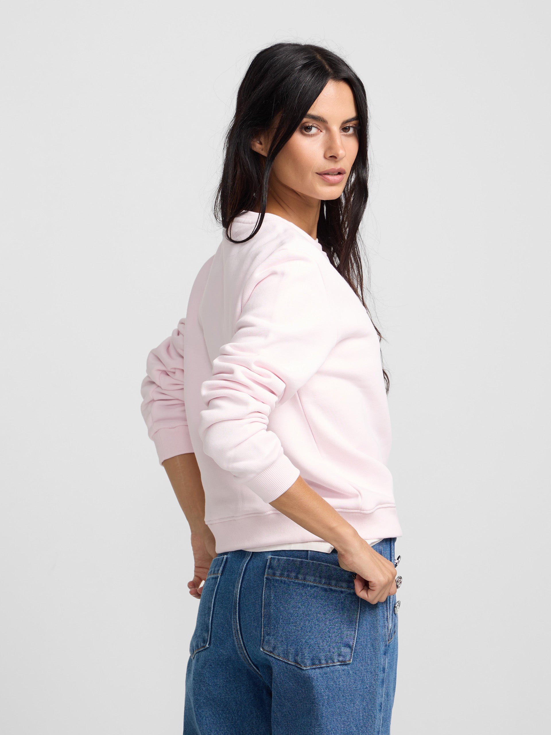 Sweatshirt mulher silbon clássica rosa