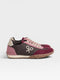 Zapatilla tricolor raquetas marron y granate