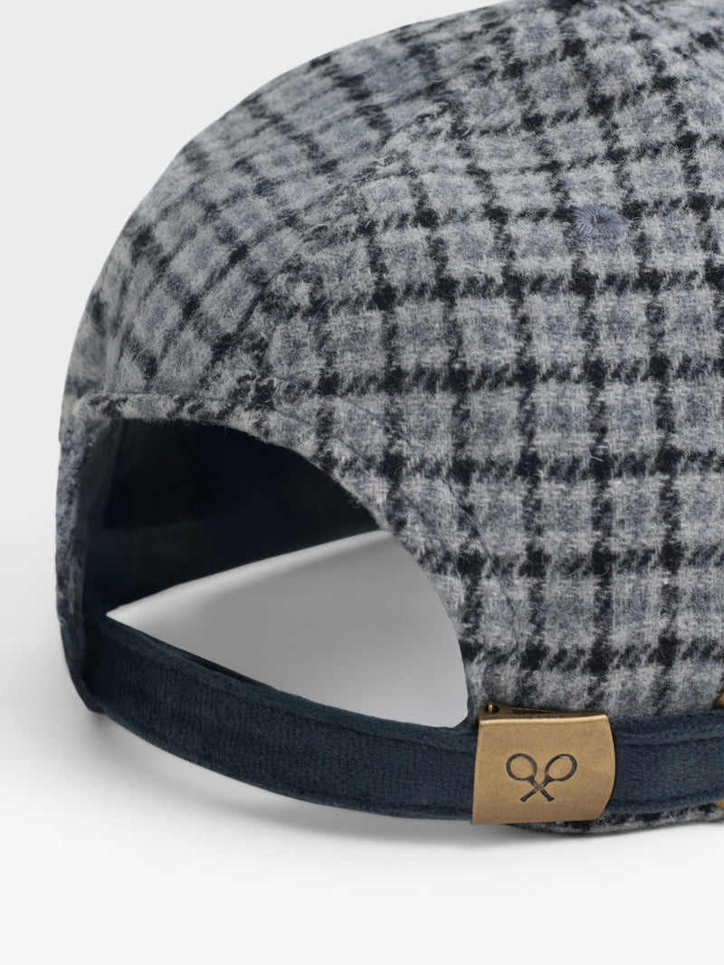 Gorra silbon cuadros grises