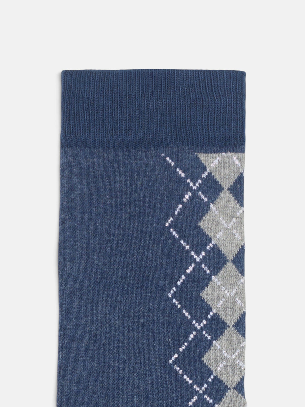 Chaussettes à losanges bleu et gris