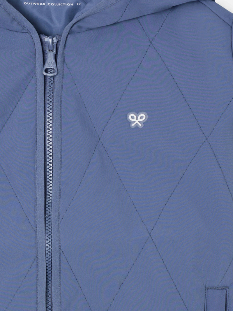 Chaqueta kids acolchada rombos azul indigo