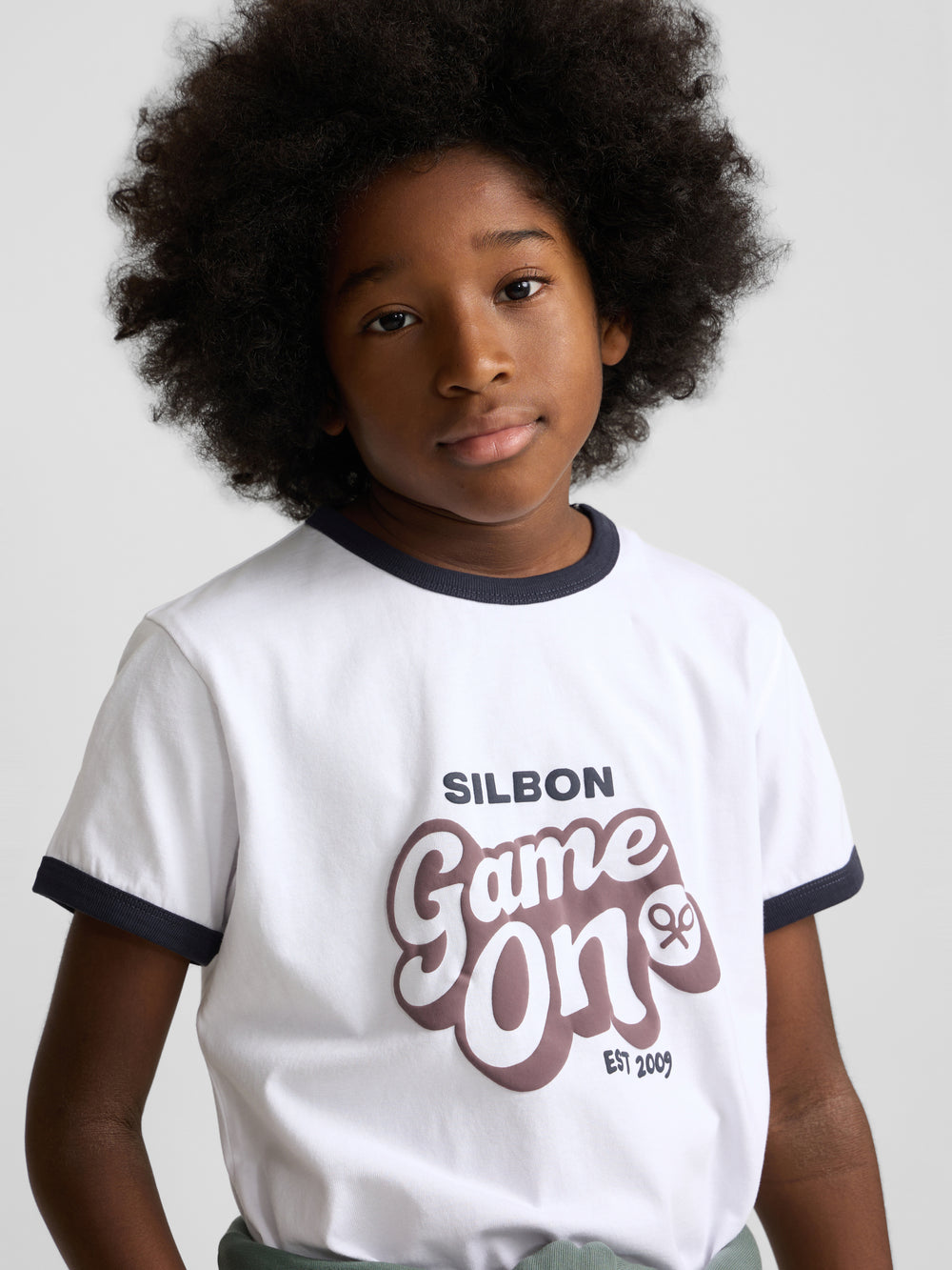 Kids white "Game On" t-shirt