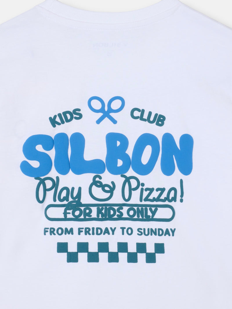 T-shirt kids play e pizza branca
