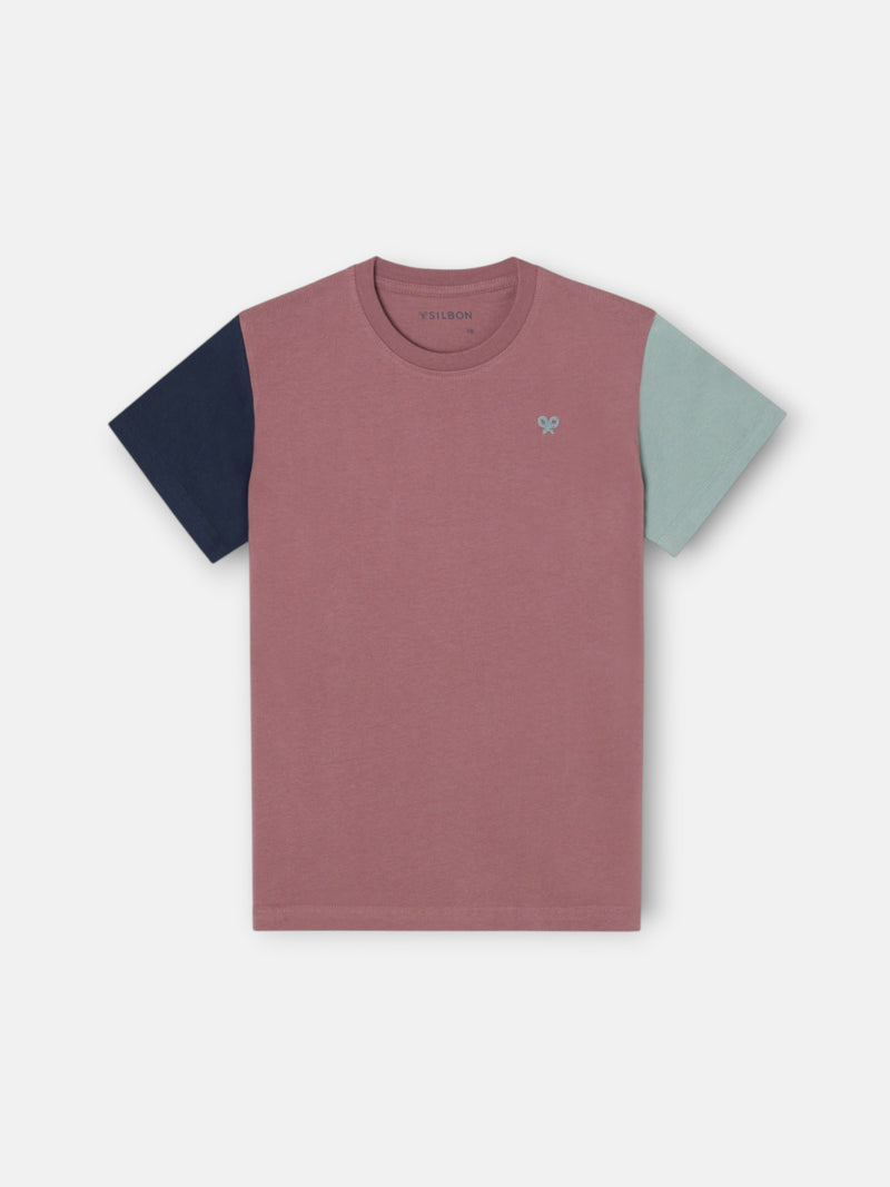 Kids multicolor terry t-shirt burgundy
