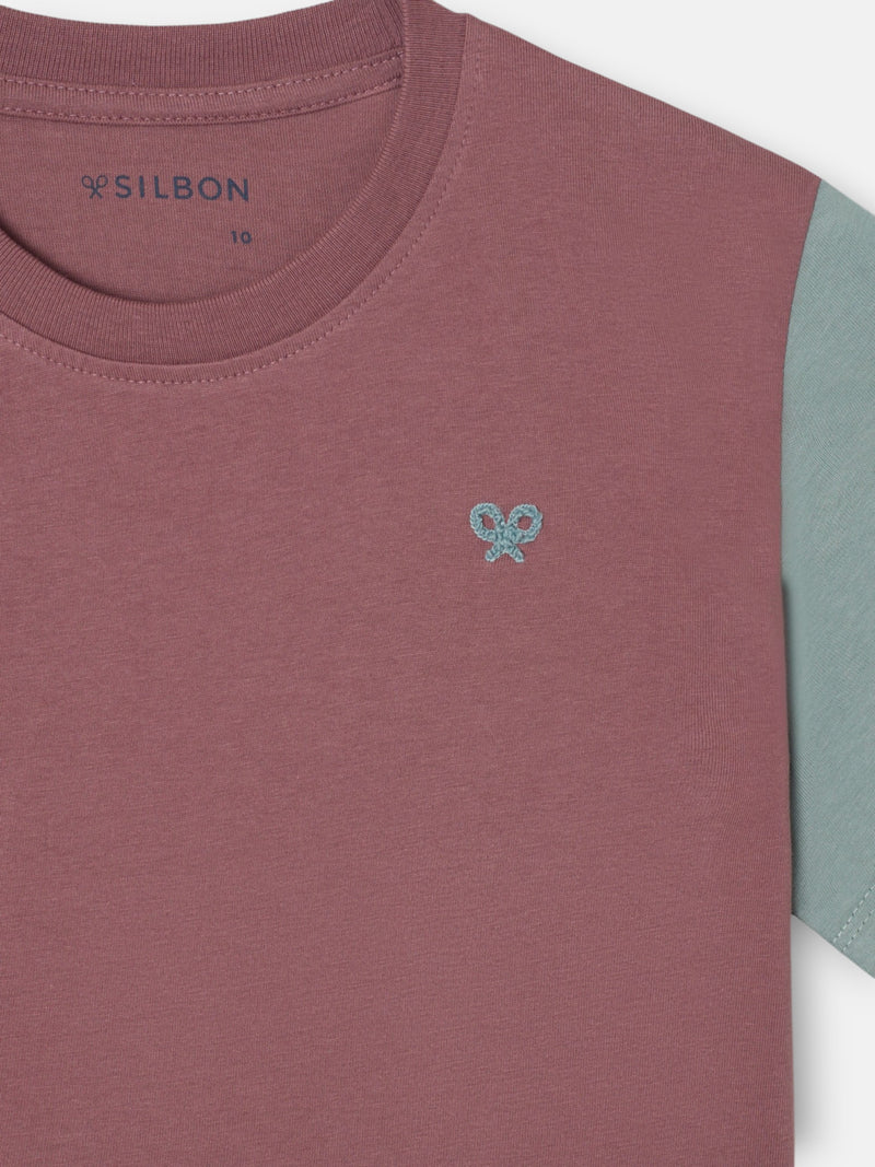 Kids multicolor terry t-shirt burgundy