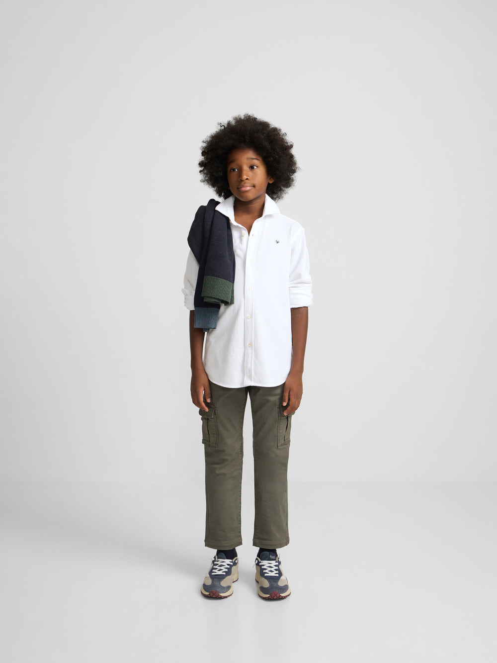 Camisa sport kids pique blanco