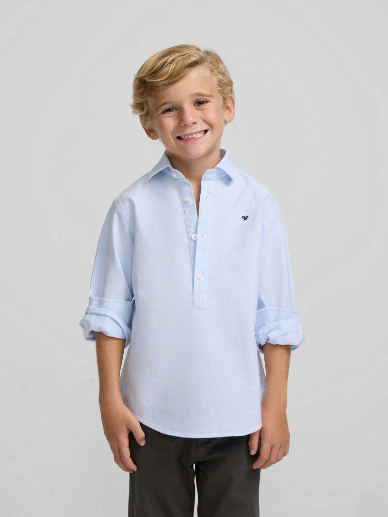 Classic Oxford Light Blue Kids' Sport Polo