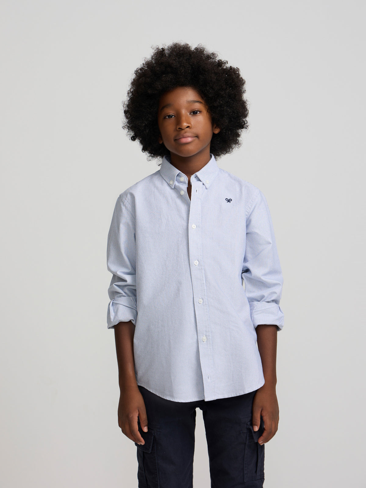 Camisa sport kids oxford mil rayas navy